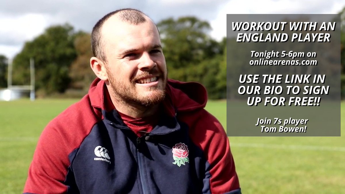 🌹 Join England's <a href="/Tombowen31/">Tom Bowen</a> for a FREE workout! 

⏳ Session starts at 5pm.
🧒For children but anyone can join!
💪 Includes stretches, warm up and a circuit.

Use this link to join 👉ow.ly/d6Ip50CjwFQ