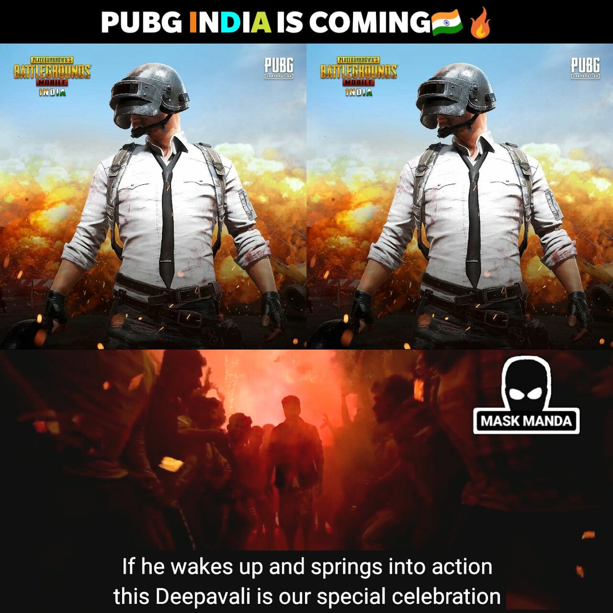 mask_manda's tweet photo. #PUBG India🇮🇳 is coming🔥
#MaskManda #PUBGMOBILE https://t.co/mF5bIzD9h6