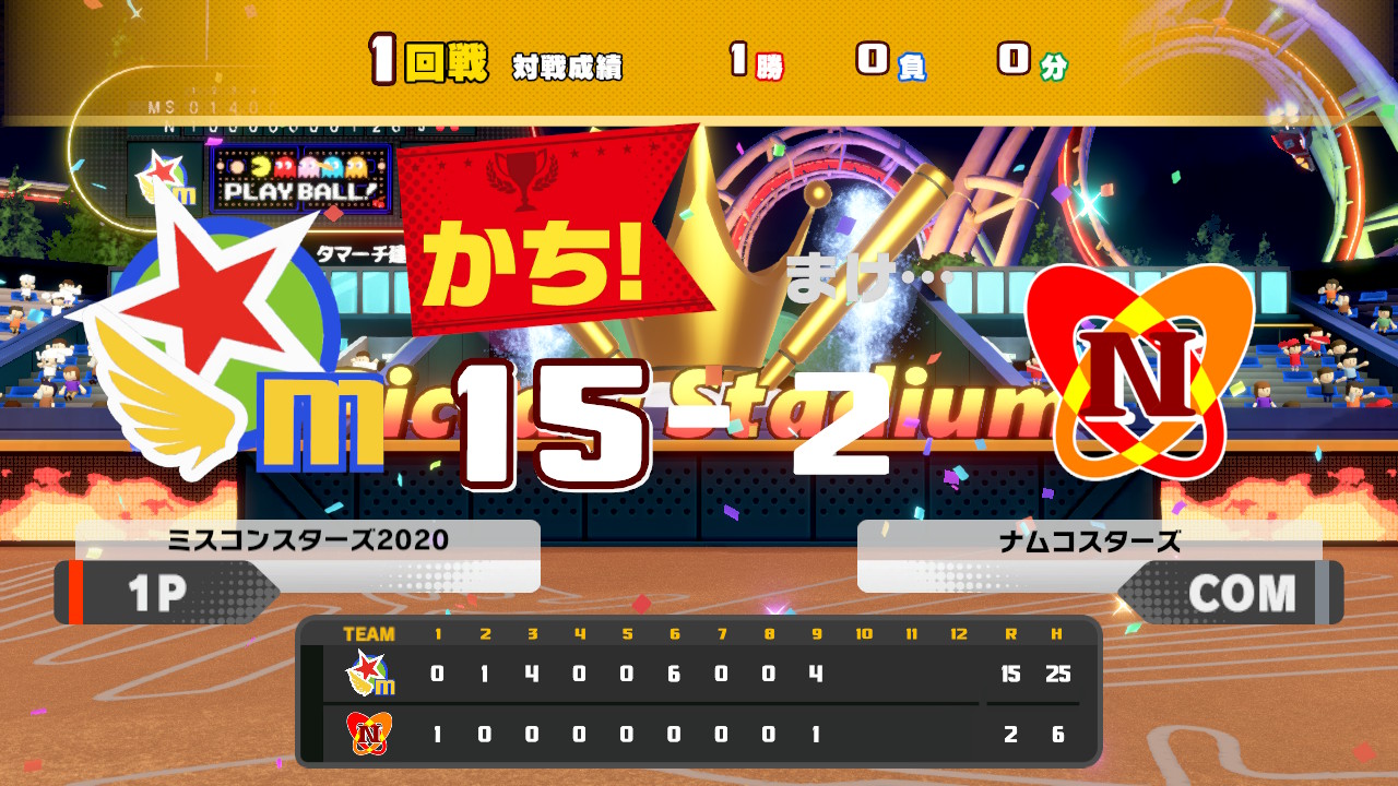 تويتر Hero Roto على تويتر ミスコンスターズの猛打が爆発 ナムコスターズを相手に 1回戦 15vs2 2回戦 18vs2 3回戦 18vs2 これで相手の難易度最強かい 笑 ナムコスターズの本拠地であるナムコスタジアムの面積が狭いからホームランが乱発してしまった