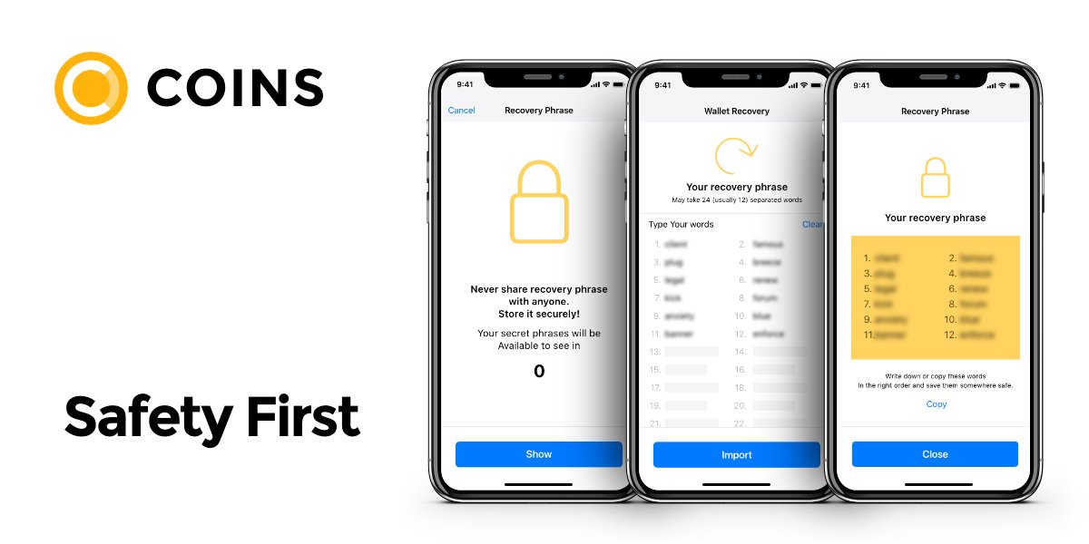 CoinsOneApp's tweet image. Dear users. 🤗

We wanted to remind you to remember the basic safety rules! 🔐

COINS wallet is a non-custodial wallet, which means that only you are in possession of your funds, and access to your funds is ONLY possible if you have your recovery phrases.

coins.coinpaprika.com