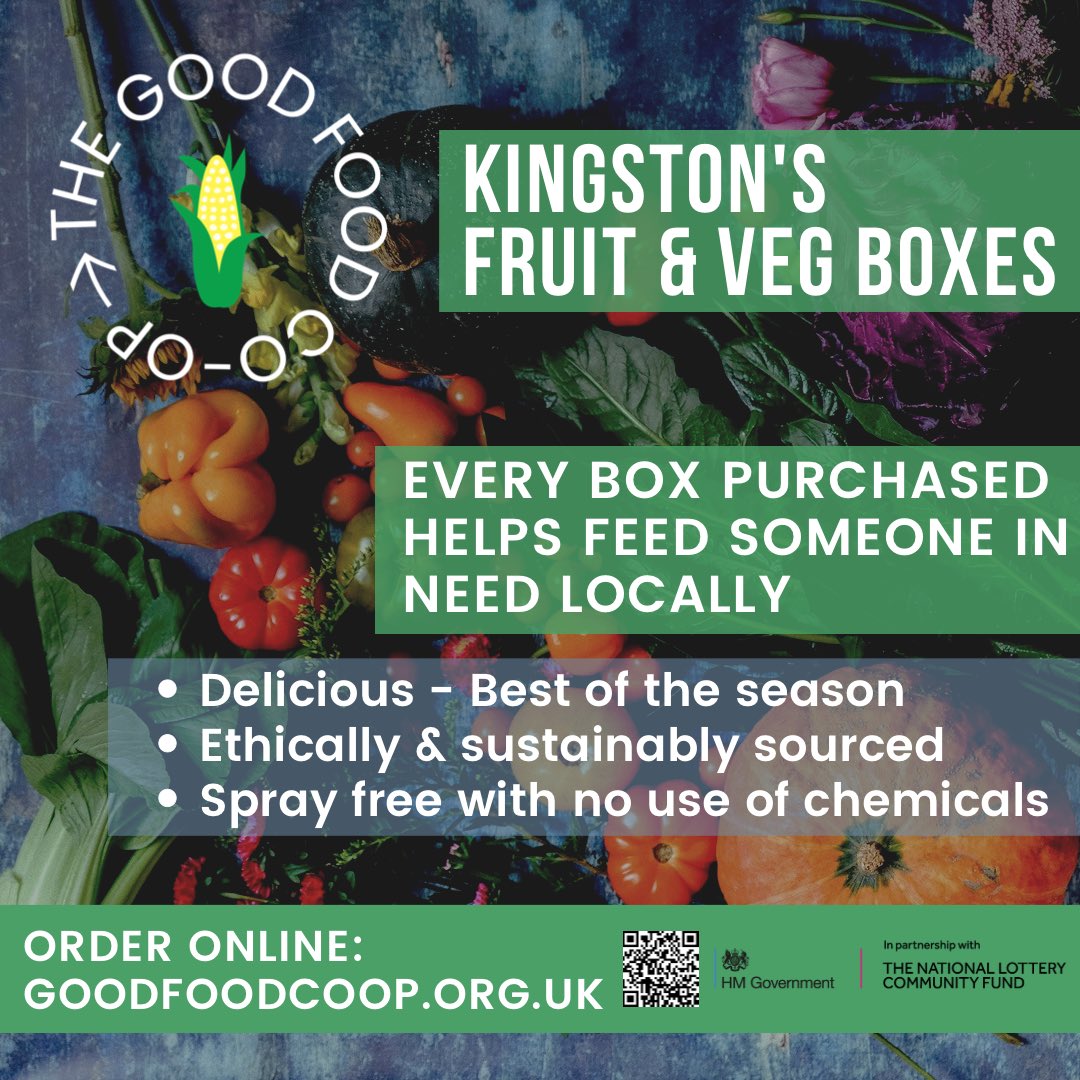 Good Food Co-op is a not-for-profit service supplying fruit and veg boxes - an exciting new partnership between 
RBK, Voices of Hope, KingsGate Church and Kingston Voluntary Action. 
#CommunitiesCan #HealthyFoodForAll #Kingston 

See website for details. 

goodfoodcoop.org.uk