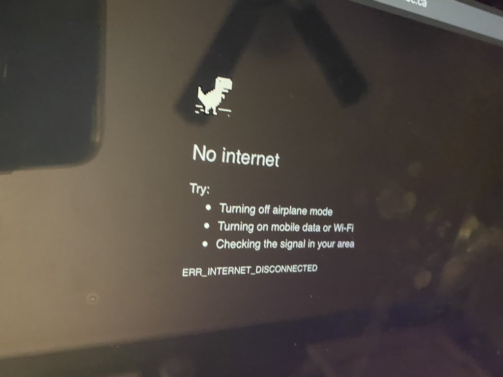 finn_7's tweet photo. @Bell_Aliant our internet hasn’t worked since the 27th of October. Countless calls to your service AND a tech visit (who never came to our hone) and still...I’m tired of that Dino https://t.co/ECoE4rMKoF