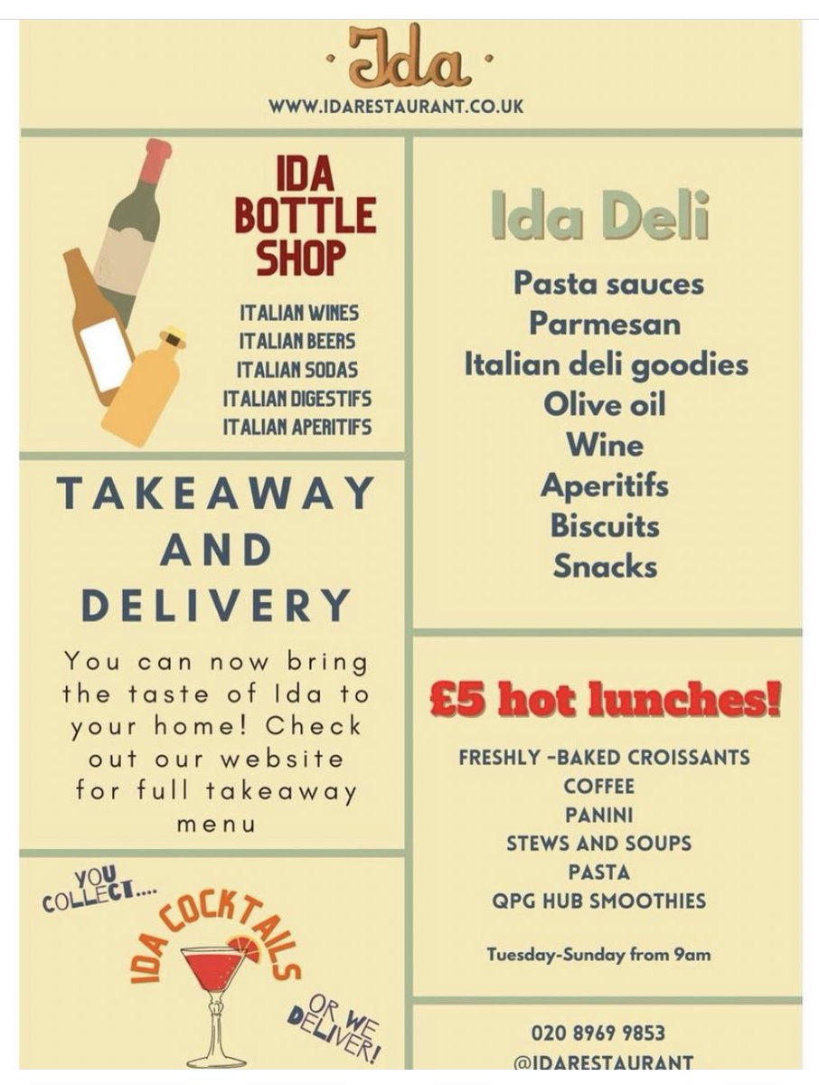 IdaRestaurant's tweet photo. So, we’ve pivoted... get your local on &amp; enjoy some hand rolled pasta and lots more ❤️ https://t.co/goEUBzKjbM