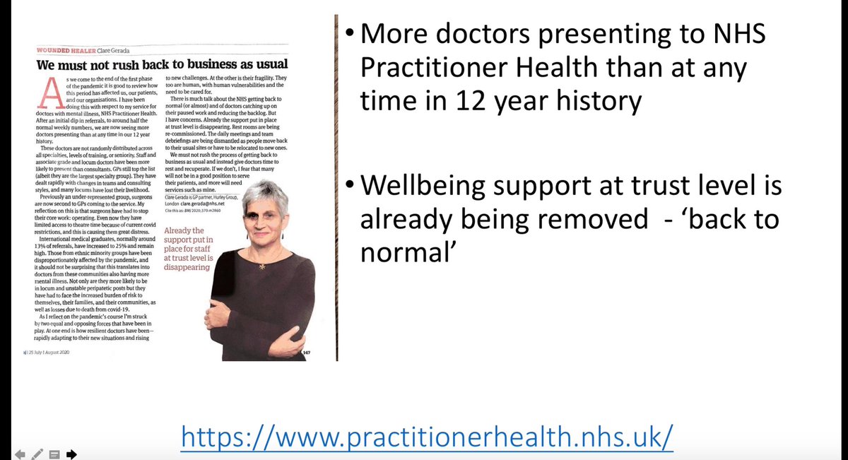 oldandbaffled's tweet photo. The dynamic duo of @karenstacey82 & @bobself_London next on wellbeing. Training impact (modules, exams, applications) significant & impact on trainees. Dr wellbeing not great pre Covid, and worsening. Repeated messages - KEY to get basics right #CoreTopicsLondon20 @Assoc_Anaes https://t.co/4Kw4VabzjK