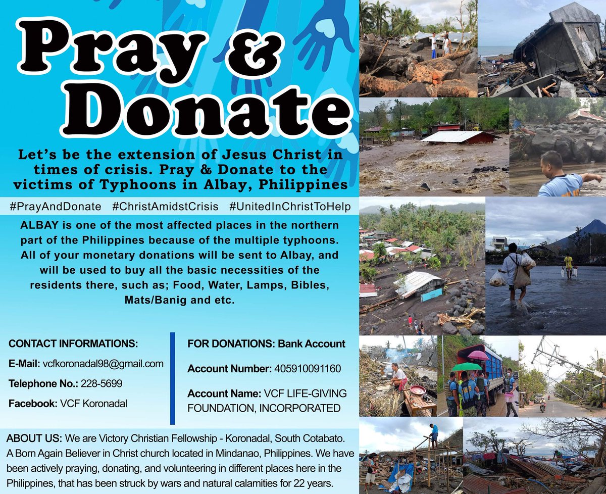 SheenSheJ1's tweet photo. #PrayAndDonate #Typhoon #ChristAmidstCrisis
We need to put action on our faith. 'Cause Jesus didn't come here to give Money or Food. He cme to give his Spirit that can unite us, so WE CAN BE USED TO BE THE HELP THE WORLD NEEDS. https://t.co/AOksbA9NJL