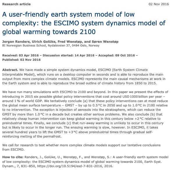 Pourquoi une telle différence ? De nombreux scientifique (dont  @MichaelEMann, pas vraiment un "rassuriste") le précisent, cette étude utilise un modèle trop simple ( #ESCIMO) qui surestime l'emballement (Albedo/Permafrost) et omet de nombreux paramètres.Les auteurs le savent!4n