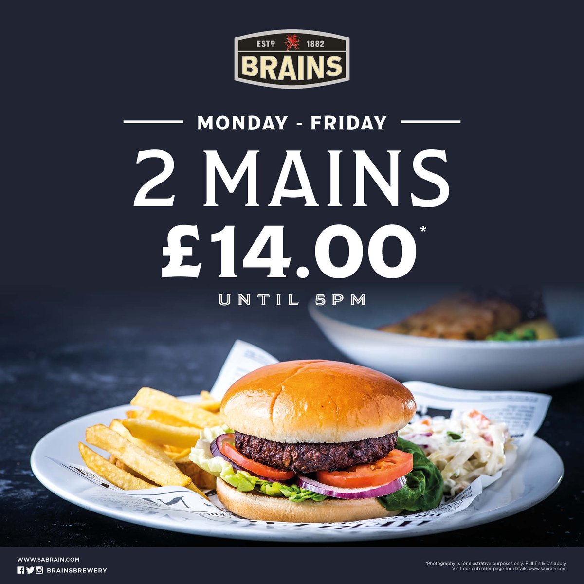 Did you know we do 2 mains for just £14 until 5pm Monday to Friday?! 

Well now you do, so you've got no excuse not to come see us!