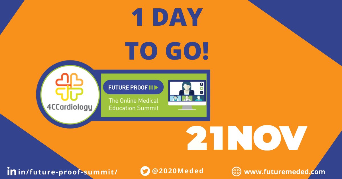 Only 1 day until the #4CCSummit! Check out the #cardiologist speakers here: ❤️futuremeded.com/4cc-speakers/ Secure your virtual spot and find our their experience during #COVID19 🧡futuremeded.com/registration/ #meded #cardiotwitter #Cardiovascular #CardioEd #MedStudentTwitter