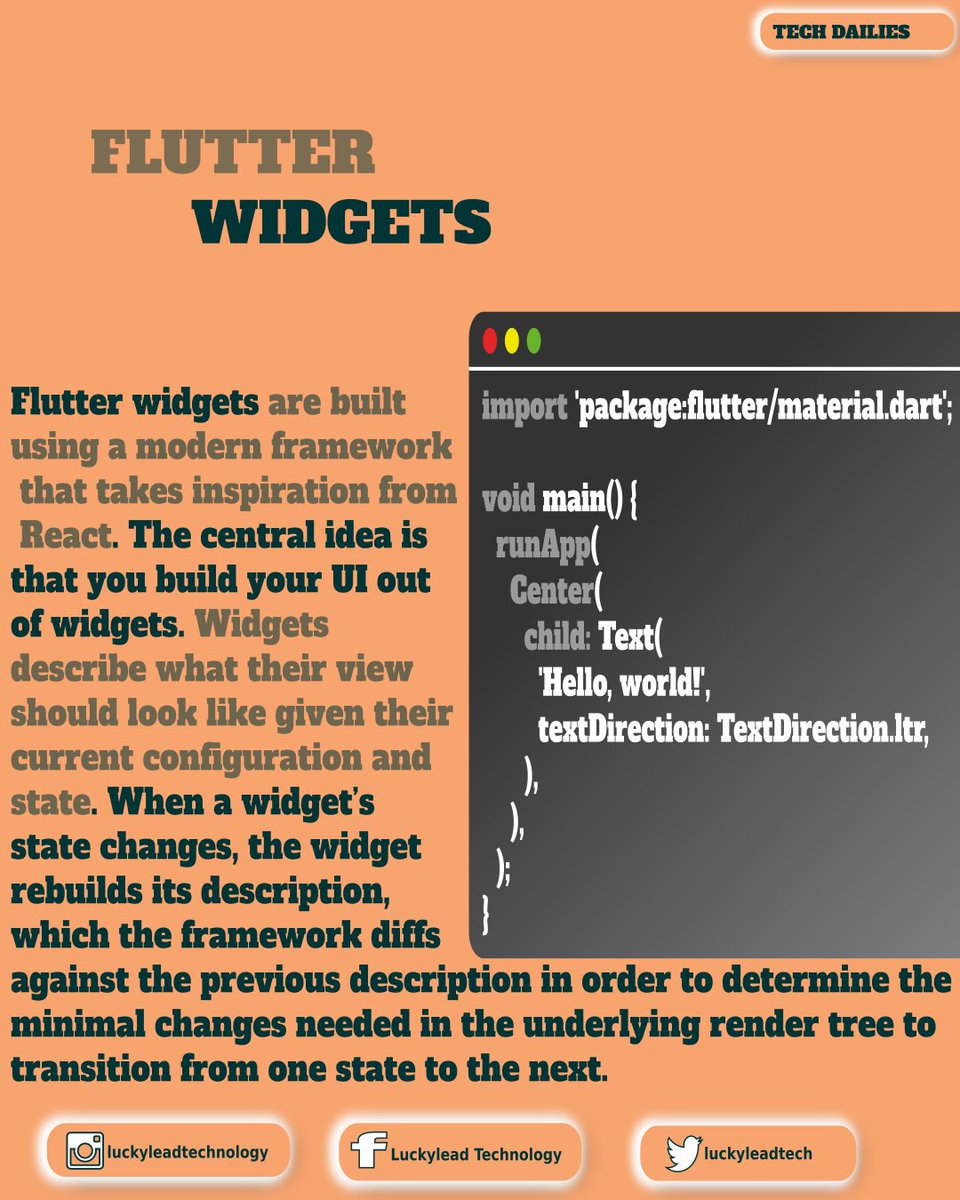 luckyleadtech's tweet photo. @FlutterDev is a very powerful tool for mobile apps development. 

#flutter #mobileapp #androiddeveloper #ios #android https://t.co/LbC4GTDxKf