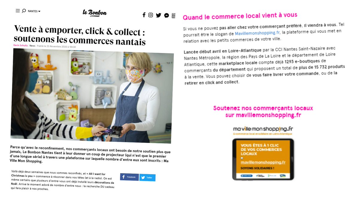 CCINantes's tweet photo. [#MaVilleMonShopping] Vous avez entendu parler de https://t.co/U3oV7e3Fpf dans les médias ...  😎 

Nous sommes fiers de mettre en lumière et de soutenir nos commerces de proximité via la plateforme de e-commerce local et solidaire⭐.

Article @_LeBonbon  https://t.co/UlKH2ptLS3 https://t.co/3MK3gpzXNO