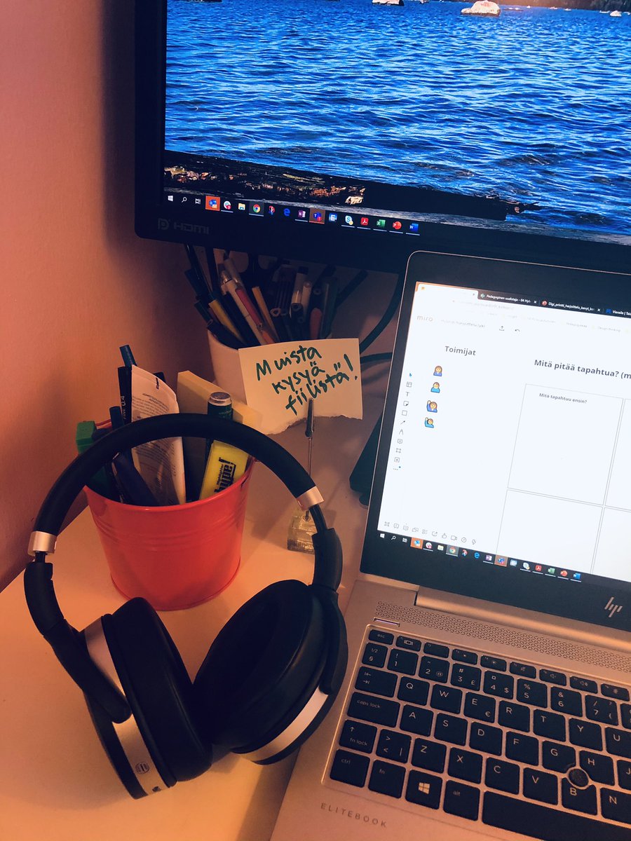 parkkati's tweet photo. Tällä viikolla on tarvittu luovuutta kolmessa eri virtuaalityöpajassa. Alussa oli suunnitelma, jota sitten lähdetään luovimaan. Mahtavia oivalluksia on syntynyt. 💡Kiitos ihanille työkavereille @SanomaPro , jotka ovat luottaneet ja heittäytyneet mukaan! Olette parhaita! 💕 https://t.co/Ixj3aFdyx7