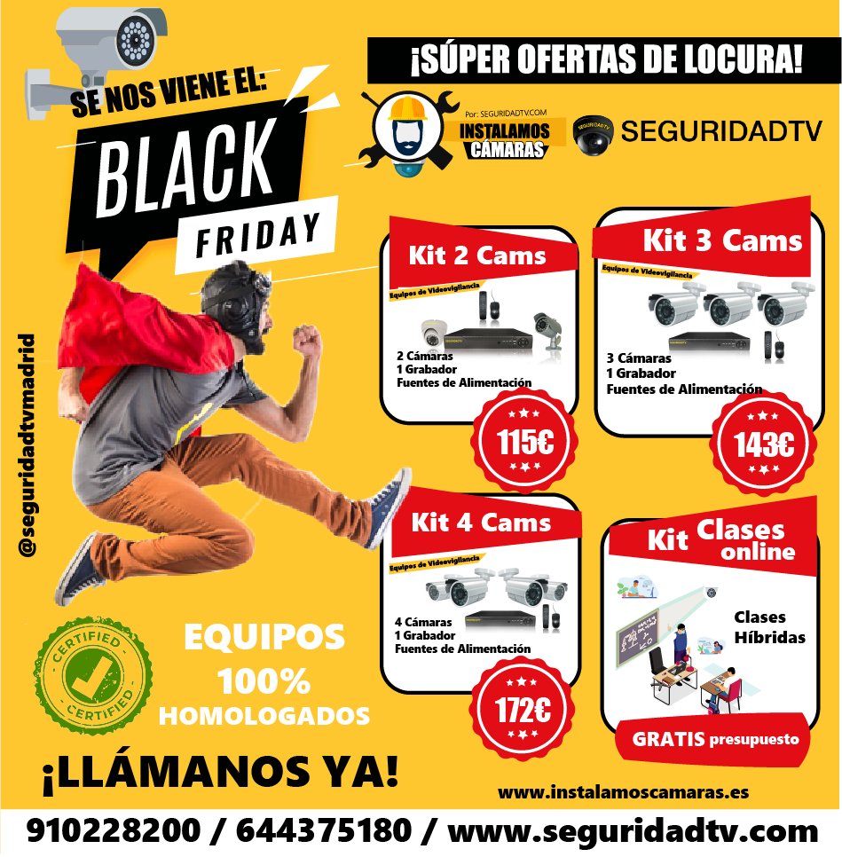 PRECIOS DE LOCURA EN ESTE #BLACKFRIDAY 😍🙌🏼✔️✔️✔️✔️✔️
CONTÁCTANOS YA

#CCTV #Seguridad #Videovigilancia #ofertas #Promoción #Madrid #España #blackfriday2020 #BlackFriday 

Ingresa a nuestras webs: SeguridadTV.com &amp; instalamoscamaras.es
