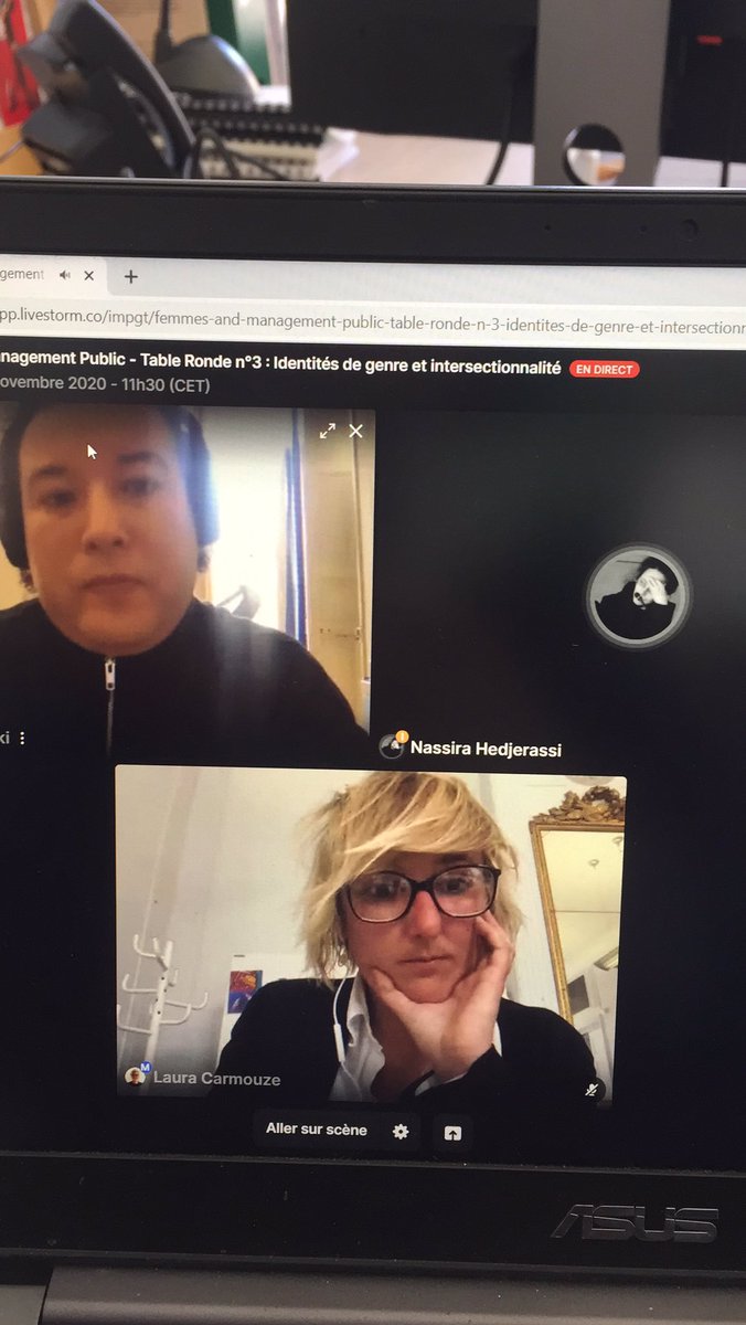 La professeure Hedjerassi partage ses connaissances sur l’#intersectionnalité dans la troisième table ronde de l’événement #femme et #managementpublic organisé par <a href="/A_SaintJonsson/">Anaïs Saint Jonsson</a>. Quels propos enrichissants ! @CarmouzeLaura @DjelloulHa1