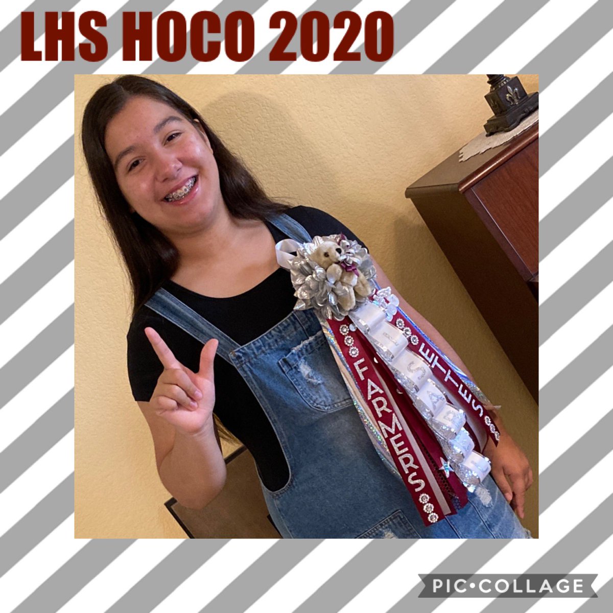 BlancaRobison's tweet photo. HOCO 2020 - No parade, no game, virtual learning, just lots of school spirit. Isabel is Farmer/Harmon Strong! @LHSHarmon @CoachCartmill1 @lhshstuco #LHSSpiritdays #harmonstrong #farmerstrong #hoco2020 #farmerpride #isabelrocks #jvfarmerettes #freshmanyear #gofarmers https://t.co/5lBxdxwyIC