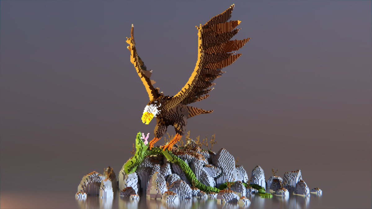 _FaTex_'s tweet photo. ---🦅Eagle vs Snake🐍---

🛠️built on @TeamEthyria 

🖼️amazing renders by @LordKingCrown 
 
#Minecraft #minecraft建築コミュ https://t.co/zWZEiDJIe9