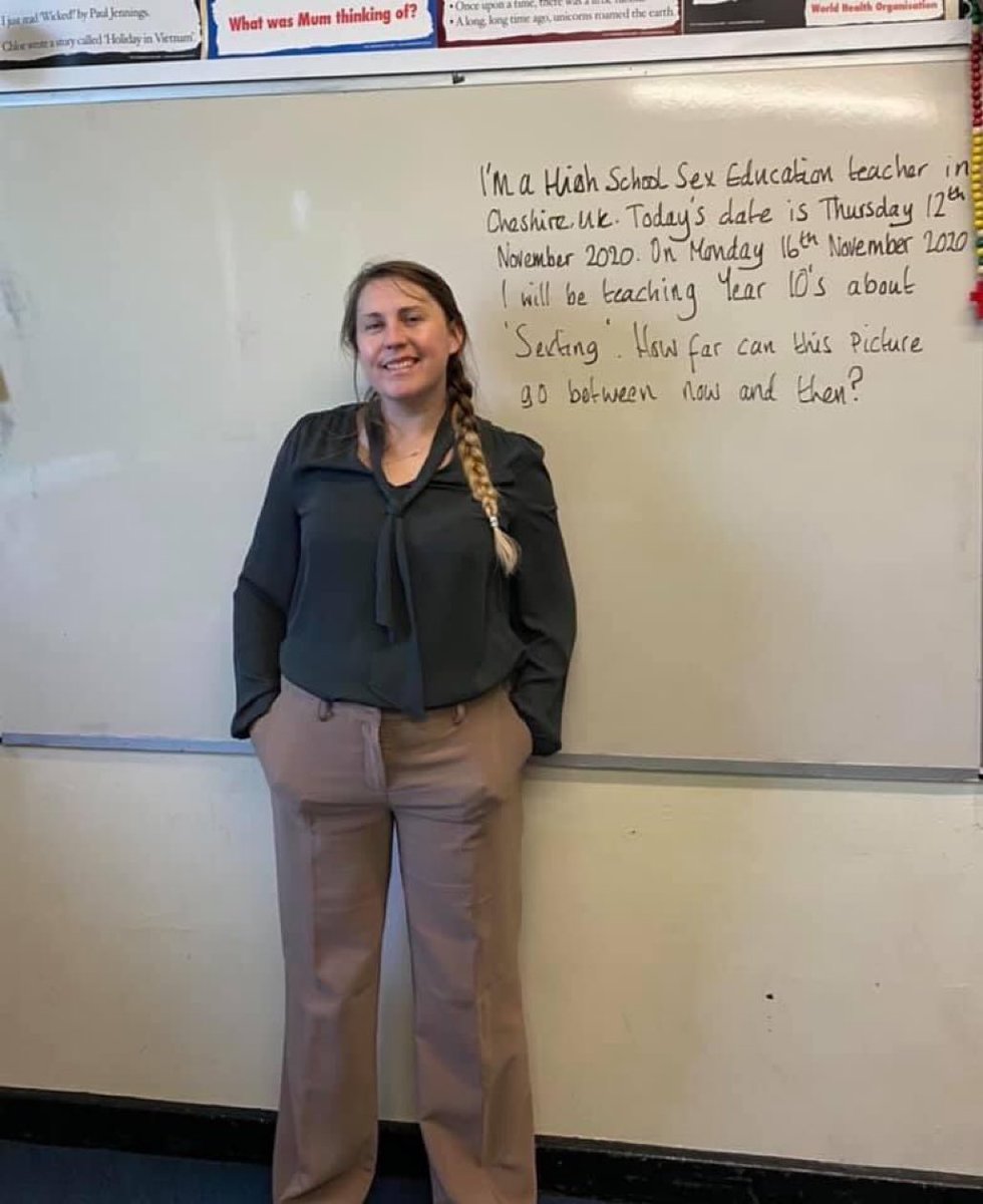 Helping a teacher show her class how a photo can spread virally. Please share.