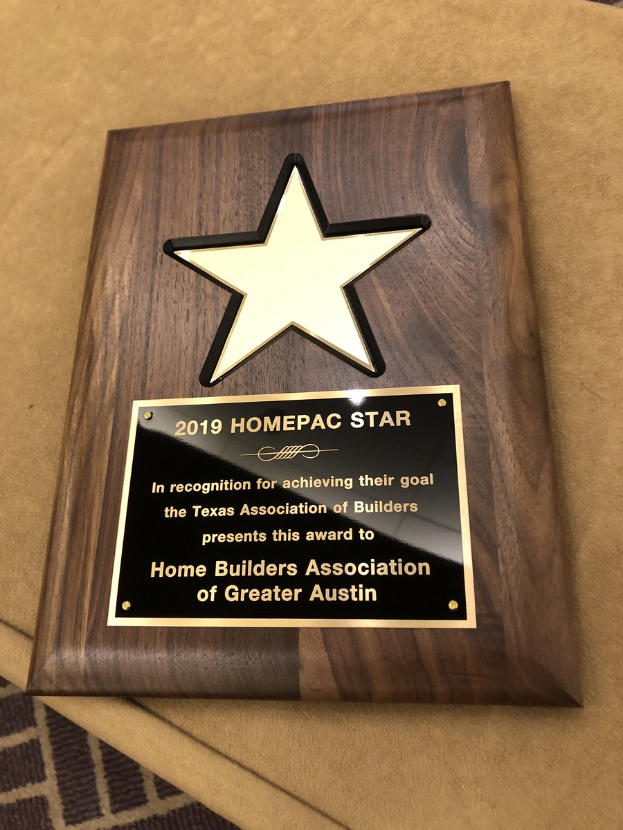 BCollinsATX's tweet photo. Congrats to all the @hbaaustin HomePac volunteers and donors for exceeding our @Texas_Builders goals for donations in 2019! Donations help keep Housing issues in front of elected Officials! #Advocacy #Housing #BuildIt https://t.co/CgYAKGjXcn