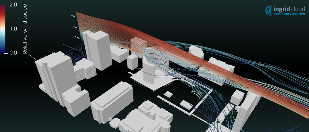 adaptivesim's tweet photo. Look at those streamlines! Can you guess the name of the building that's causing all the (wind) chaos?! 🌪️ 🌀 🌬️ Happy Friday everyone! 😉 #cfd #deeptech #simulationfriday #fluidflow #turbulence https://t.co/HQDBjfzfoF