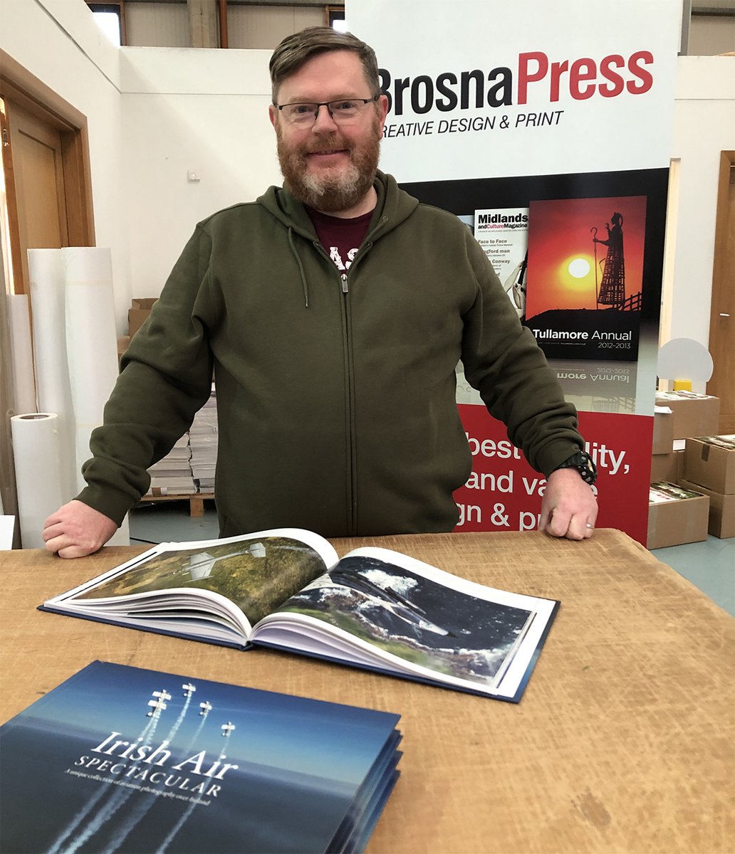 Aviation photographer Frank Grealish, visited today to collect copies of the new hardback book Irish Air Spectacular. Frank's incredible photographs feature throughout the book, which is available from irishairspectacular.com. Proceeds to St. Vincent de Paul.
