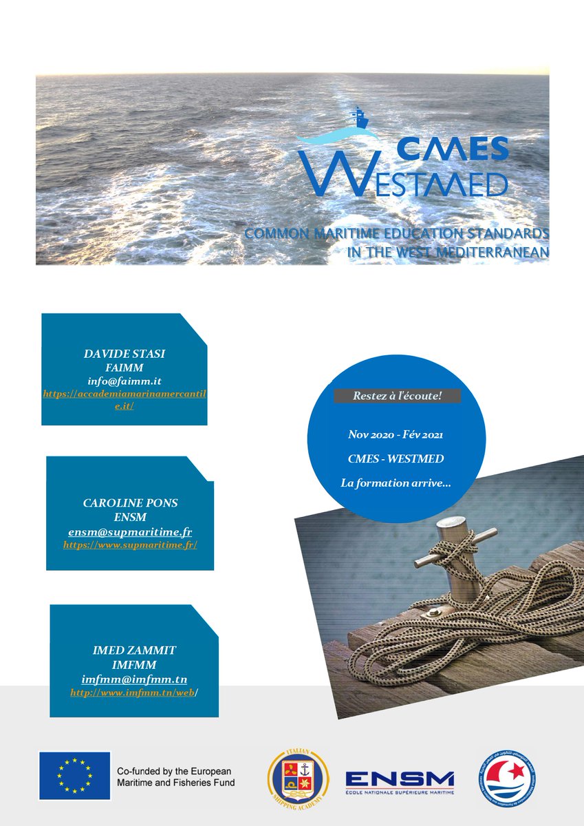 CWestmed's tweet photo. Novembre 2020 @CWestmed #Newsletter #4 sur la #formation
@FondazioneAIMM @ENSM #IMFMM @EU_MARE https://t.co/58WkDc3WC5