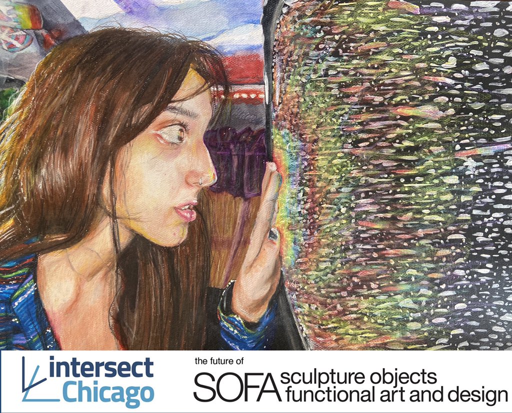 AdvancedArtsCPS's tweet photo. A big thank you to @sofaexpo #IntersectChicago for including the work of our #aapg37 Drawing & Painting and Creative Arts & Ceramics classes in their 2020 exhibition.
As a Cultural Partner we had our own exhibit featuring work like “Dazed” by Yenedith Sanchez of @CPSHancock! https://t.co/h128xkmifi