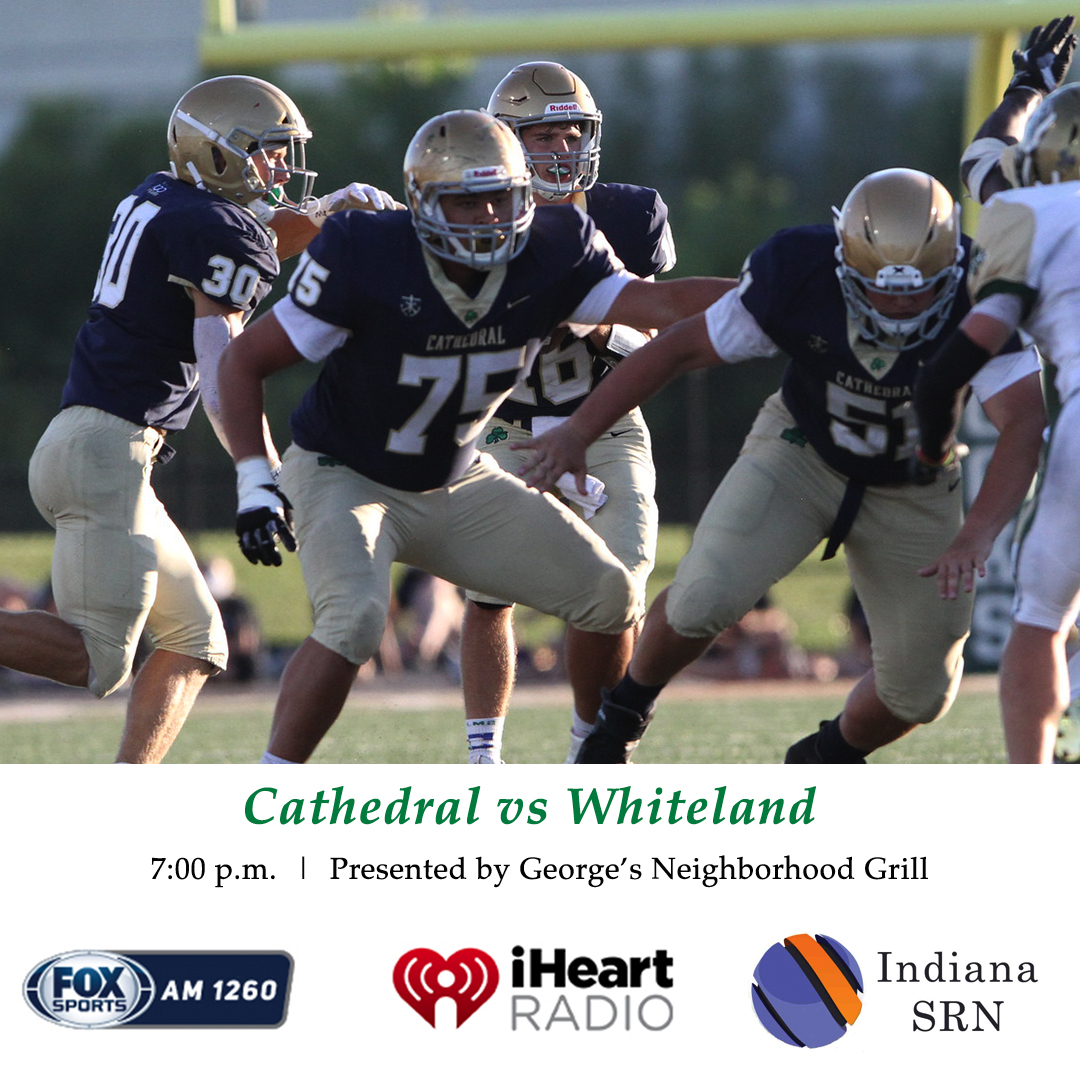 GoCathedral's tweet photo. Football fans have two opportunities to cheer on the Irish from home tonight!

Listen to Cathedral football radio presented by George's Neighborhood Grill on Fox Sports Radio 1260 AM or streaming on iHeart Radio. 

You can also watch the game live at https://t.co/JkKoBSutPc! https://t.co/lv73lgFv05
