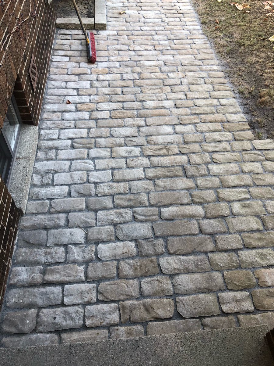 LandcareToronto's tweet photo. A re-sweep of Polymeric sand going into Winter and again in the Spring goes a long way to re-vitalizing the look of your walkway, bringing it back to a newly laid look. #hardscape #landscape #stone #torontoproperties #ontariolandscaping #toronto ##urbanproperty #curbappeal https://t.co/el9DyJuNwo