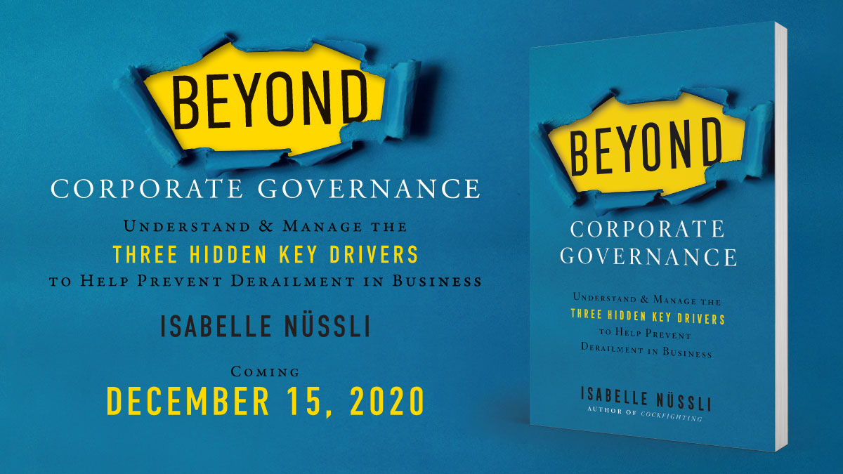 Excited to announce that my new book, Beyond Corporate Governance, will be launching on Dec 15. It gives you tools to identify red flags and hidden dynamics of organizational &amp; personal derailment to push beyond the concept of corporate governance as your best—and only—solution.