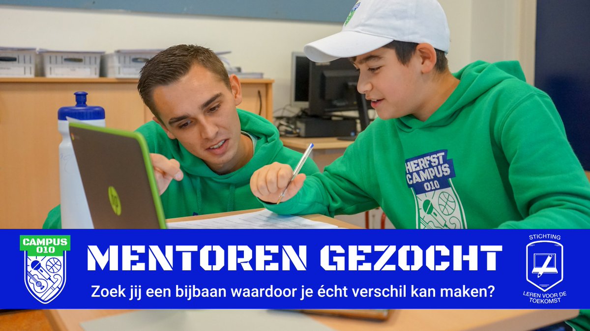 #Campus010 is op zoek naar gemotiveerde mentoren die bijles willen geven aan Rotterdamse kinderen. Zoek jij een bijbaan waardoor je écht het verschil kan maken voor de kinderen in jouw stad? Solliciteer dan nu!

Bekijk de vacature via: campus010.nl/mentoren #LerenvoordeToekomst