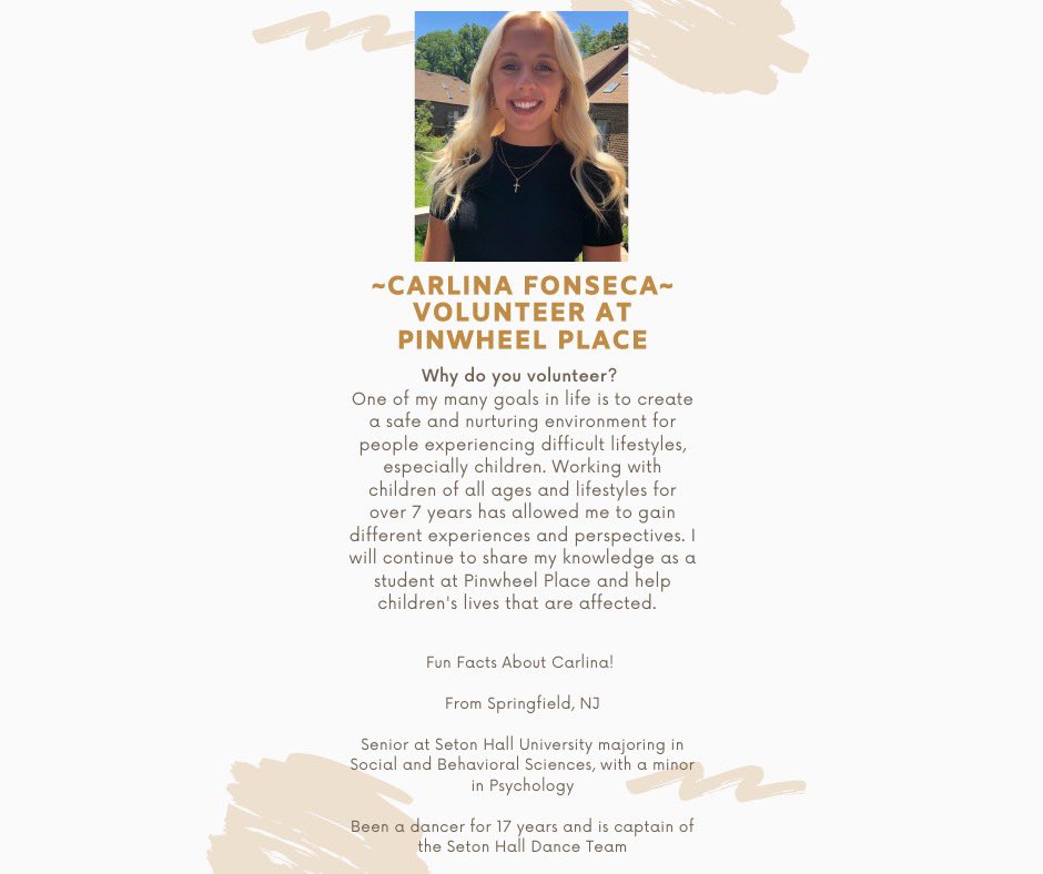 PinwheelPlace's tweet photo. On this #NewFriendFriday we would like to welcome Carlina! We are so happy to have her bring her passion for creating safe, nurturing environments for children to @PinwheelPlacenj  Turns out Quady and Carlina have the same alma mater @SetonHall . Go, Pirates!!! #community https://t.co/NdjbTmeCUI