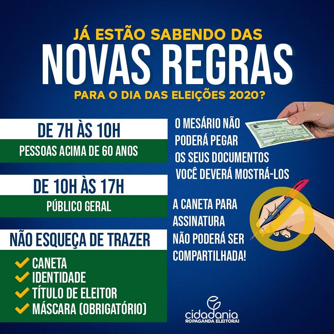 Cezarmelo23's tweet photo. Estamos vivendo um momento atípico.
E para que a população possa exercer a cidadania com segurança e protegendo uns aos outros algumas regras precisarão ser seguidas a risca para o dia 15 de novembro. https://t.co/sSDoafKfnE