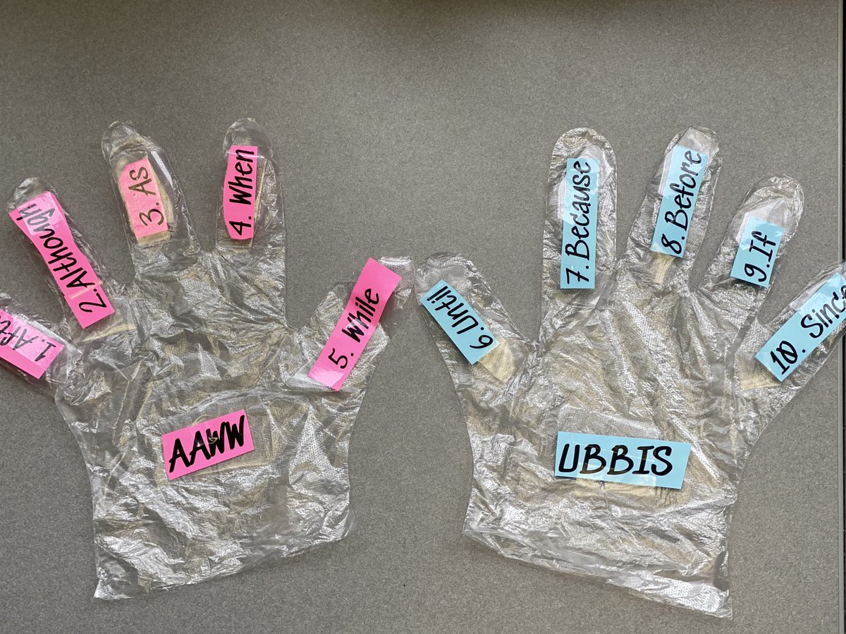 Sallie McVay (@salliemcvay) on Twitter photo Complex Sentence Fun w/ <a href="/LHendersonWrite/">Loretta Henderson</a> Who can resist these super cute and functional subordinating conjunction (AAWWUBBIS) gloves? And the cherry on the top was getting to use this fancy spinner to choose which conjunction to try out. #patternsofpower wordwall.net/resource/60599… Complex Sentence Fun w/ <a href="/LHendersonWrite/">Loretta Henderson</a> Who can resist these super cute and functional subordinating conjunction (AAWWUBBIS) gloves? And the cherry on the top was getting to use this fancy spinner to choose which conjunction to try out. #patternsofpower wordwall.net/resource/60599…