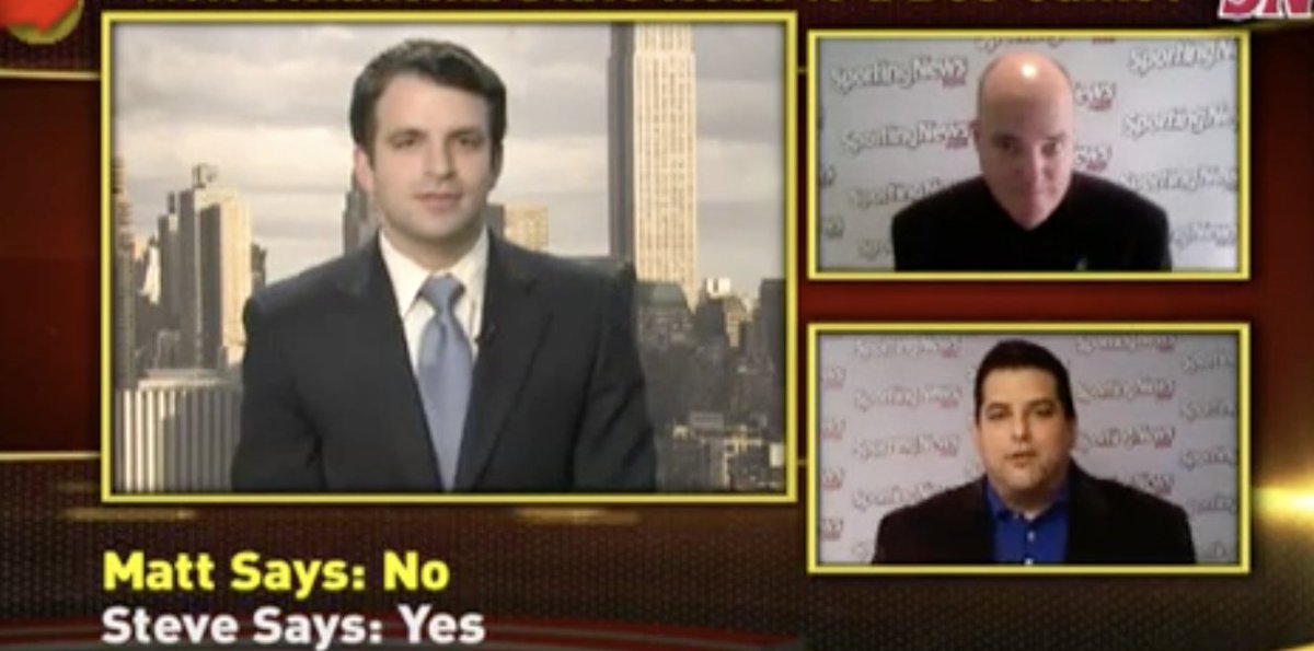 And these two on together, 10 years ago...look out. @MattHayesCFB &  @SLGreenberg debating provel cheese...