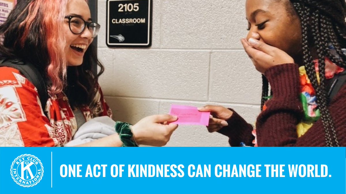 keyclub's tweet photo. It's #WorldKindnessDay! 🎉 Today or any day, think about how you can do one kind act to change the world. 🌎 #KeyClubCares https://t.co/z2uOPKkjdJ