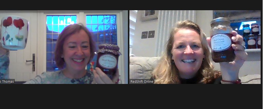 _BizzyLizzy's tweet photo. Having a little #VirtualBrew break with @mrsdarlingtons and my friend Jo in aid of @BritishRedCross #RedCrossTeaParty https://t.co/oyq24WtiId