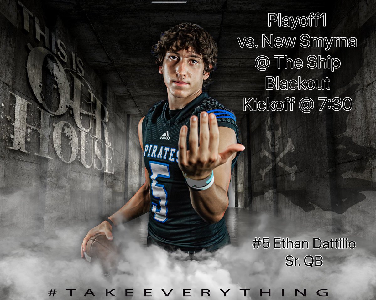 MHSPirateFB's tweet photo. 🚨✈️🚨PLAYOFF1🚨New Smyrna Beach🚨7:30pm Kickoff @ The Ship🚨LIVE ON @WNZF🚨Wearing 🔵⚫️⚫️🚨Tickets are still available though limited https://t.co/vbjqOWZrd0 🚨#TakeEverything🚨✈️🚨 https://t.co/fjv1IaJBnt
