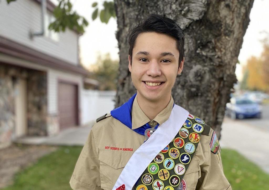 provocity's tweet photo. Congrats to Eagle Scout, Neal Smalley for earning ALL 137 merit badges! W/ the Eagle Scout being the ultimate pinnacle of success for Boy Scouts, Smalley could have taken the Eagle &amp; just sailed through the rest of Scouting. Instead, he soared. #ProvoProud https://t.co/8Hv8y0mNqo https://t.co/6kjeIMlNdv