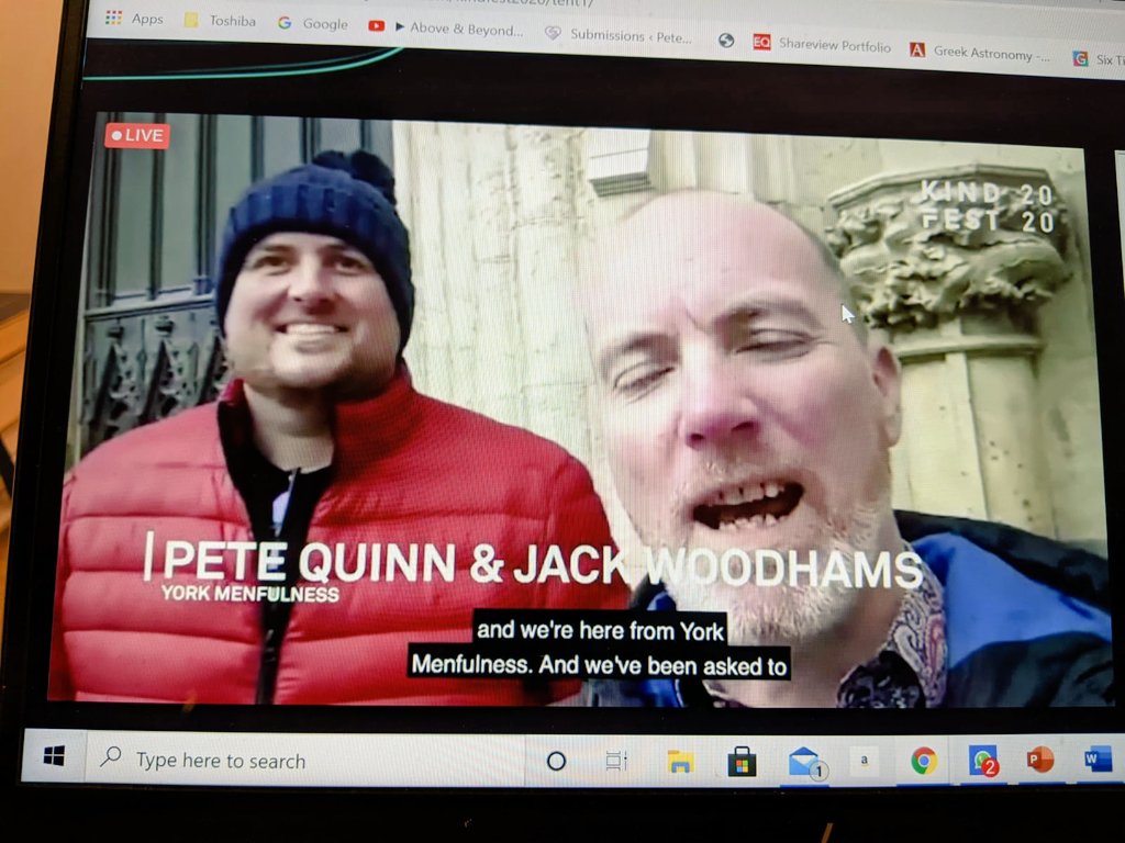 I recognise those 2 faces! Thanks #kindfest2020 for allowing @peteqconsult and us to speak about menfulness.org on #WorldKindnessDay. What a pleasure and privilege, @York_Minster was a perfect venue 🗣👍👏