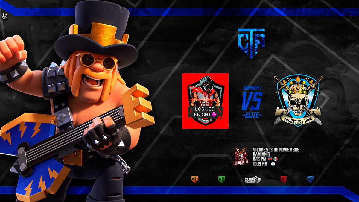 🔵 TCR | Elite 🔵 

🔥 MATCHDAY 🔥 

⚔️ <a href="/knightlos1/">los jedi knight and Tauros 😈</a> 🆚 @Arg_1986Oficial ⚔️ 

🕰 8:15pm 🇨🇷 | 11:15pm 🇦🇷 

📺 YouTube: youtube.com/c/DamiánG