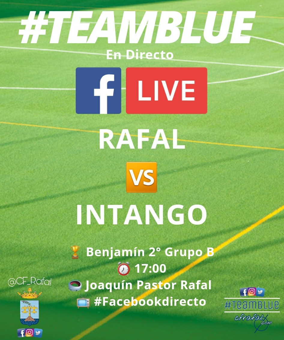 CF_Rafal's tweet photo. Por fin llegó lo bueno!!! Fútbol 8 y el primero que debuta en casa es el Benjamín de 2°a puerta cerrada, pero lo emitimos en #Facebookdirecto
📅 Sábado 14 Nov 
🏟 Joaquín Pastor 
🆚️ Intango
⏰ 17:00 h.
#Facebookdirecto 

#TEAMBLUE 
La diversión está en el juego https://t.co/fhgoc5pxhg