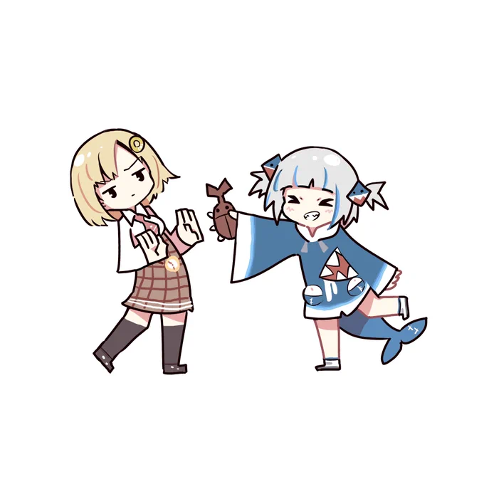 見せるグラちゃん
嫌がるアメちゃん
#gawrt 
 #ameliaRT 