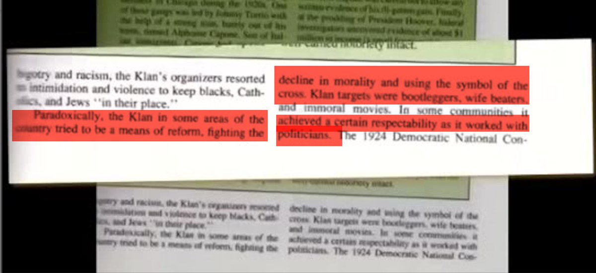 Did they whitewash - every pun intended - the Klan? Of course! These textbooks were written and taught by people from the private-Christian-School-because Blacks era. 12/