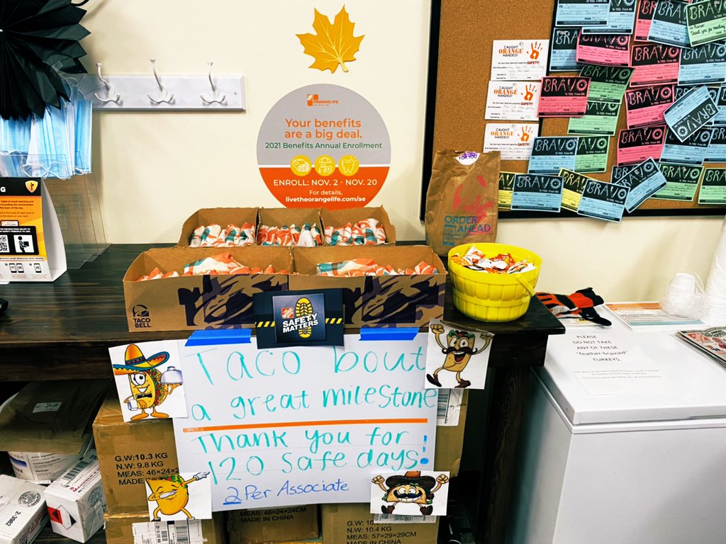 Let’s taco-bout safety! #THE2813 checking in at 120 days safe with a taco party!! <a href="/RGeb21044107/">R Geb</a> @StolhanskeDavid <a href="/TanillaD/">Tanilla Dreese</a> <a href="/belford_melissa/">Melissa Beth Belford</a> @KevinMasseyTHD <a href="/1rawone/">Raffee wright</a> <a href="/CampSweenScott/">Scott Sweeney</a>