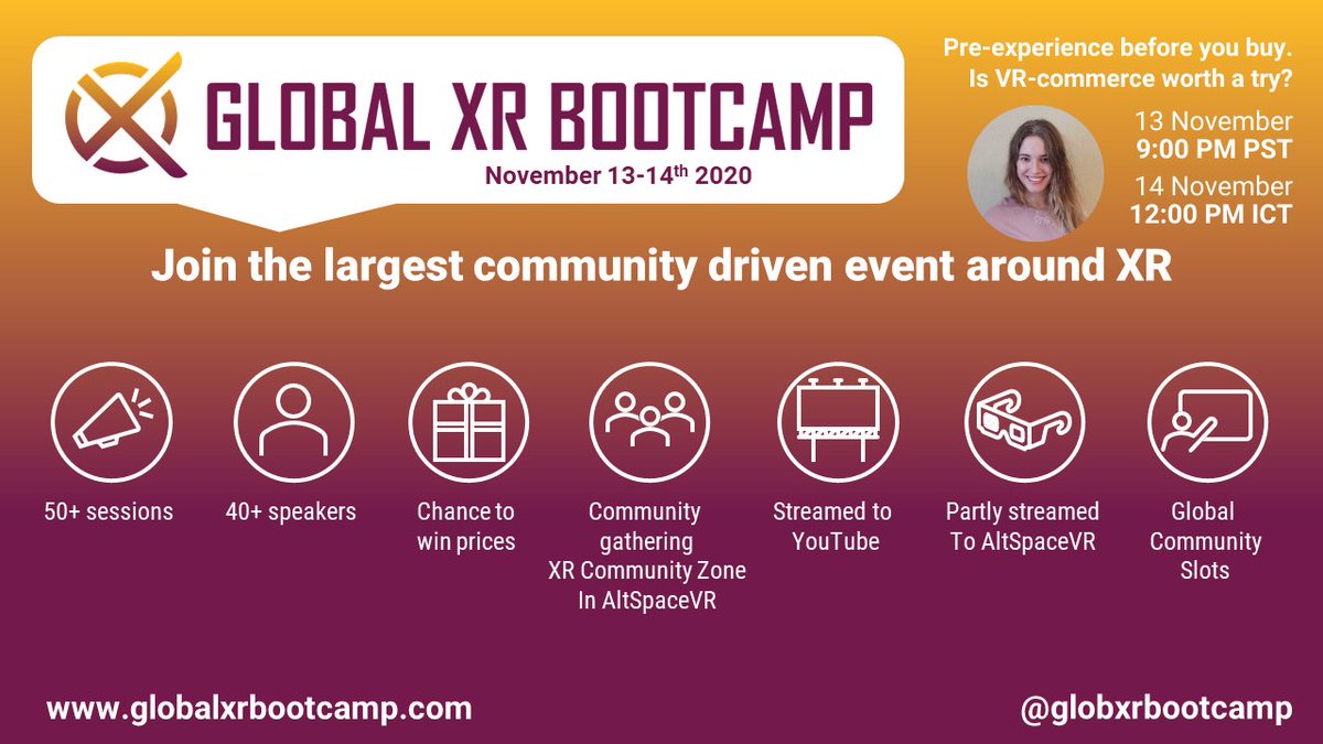 vresortsIO's tweet photo. In 12 hours @AnnaAAgafonova will shine at @GlobXRBootcamp and shine the light at #VRcommerce
Don't miss out on knowledge and expertise of greatest AR experts, register here (it's free):
π https://t.co/rfkkjyk5HH
Good luck with this huge 24-hour event @globxrcommunity #xr #vr https://t.co/wSkHamqXpw