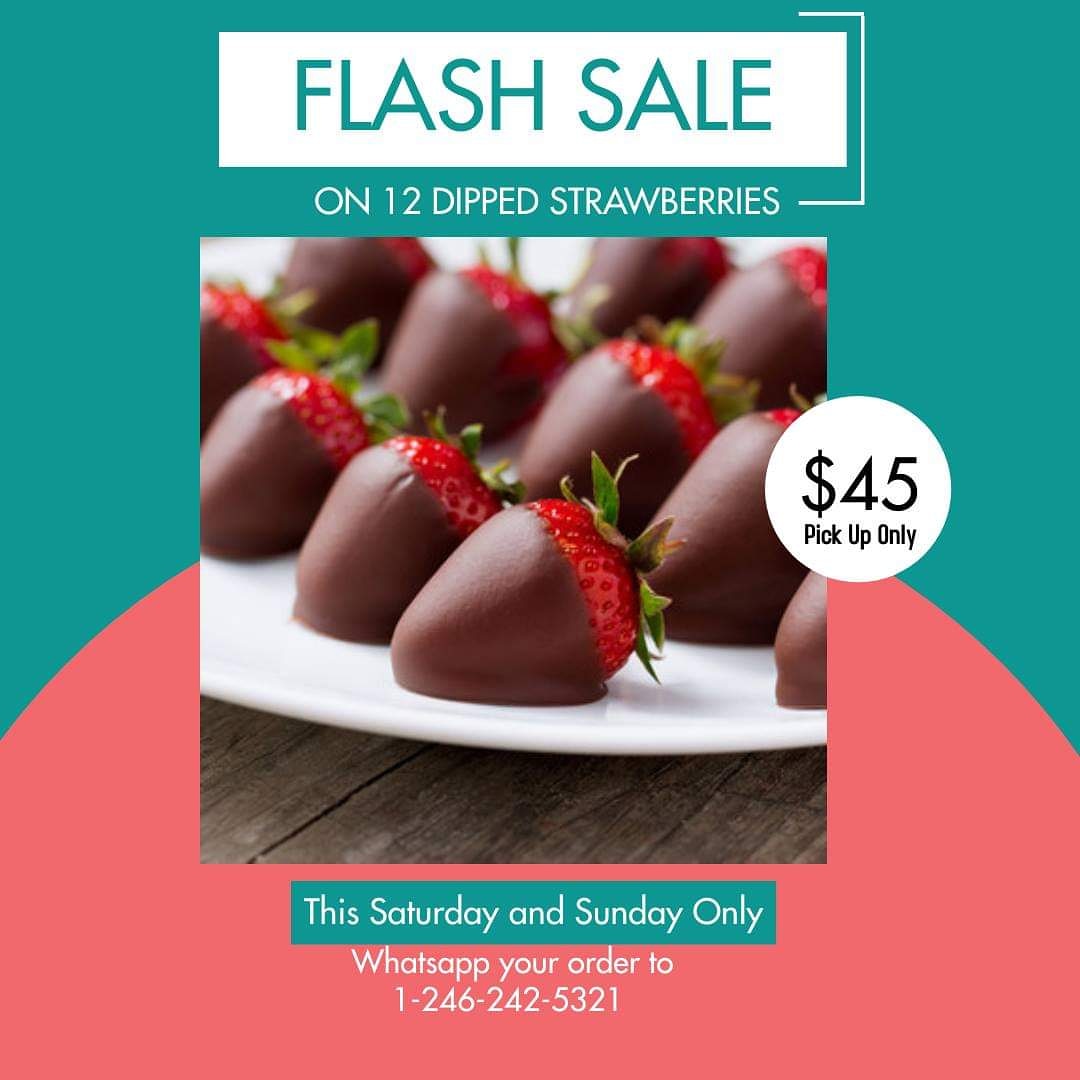 JEM_Chocolates's tweet photo. JEM'S Barbados is having a Flash Sale this weekend ONLY! No delivery available. Pick Up only between 1pm and 5pm each day. WhatsApp your order(s). Limited Amount available so order NOW!! #darkchocolate #dippedstrawberries #flashsale #barbados https://t.co/1KTuV6ypha