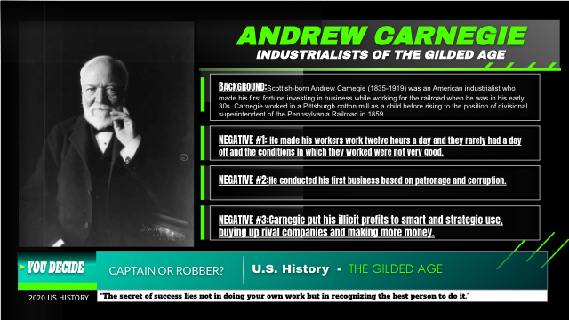 Teach_Madson's tweet photo. Just recently finished our deep dive into the Gilded Age. Students did an awesome job analyzing the major industrialists and arguing whether they were Captains of Industry vs Robber Barons! Shout out to @MeehanEDU for the idea/concept. https://t.co/mSHv3IivNK