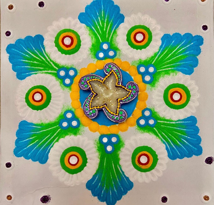 L_CMiss's tweet photo. My TA shared some beautiful rangoli that she has done and the class were inspired. Diwali won’t be the same this year but we can still share the festival #rangoli #dieai #eyfs #hinduism https://t.co/a1Dh0vbHxo