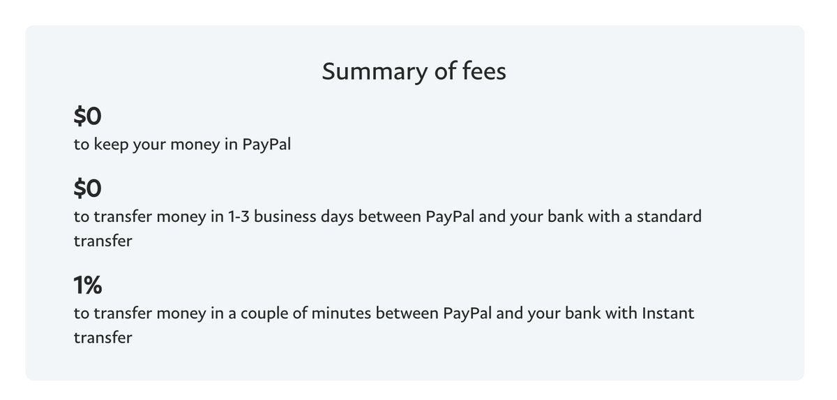 1% fees if you want to cash-out to your bank in minutes.$0 to do ACHs, same as always.