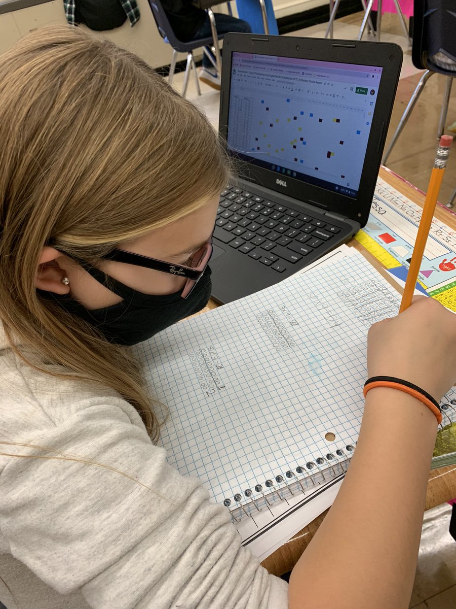 MrsAshinsky's tweet photo. Using pixel art to practice our multiplication facts! We love doing these. What will it be?  HINT: think Thanksgiving! 🦃 https://t.co/bfM51GlKhE