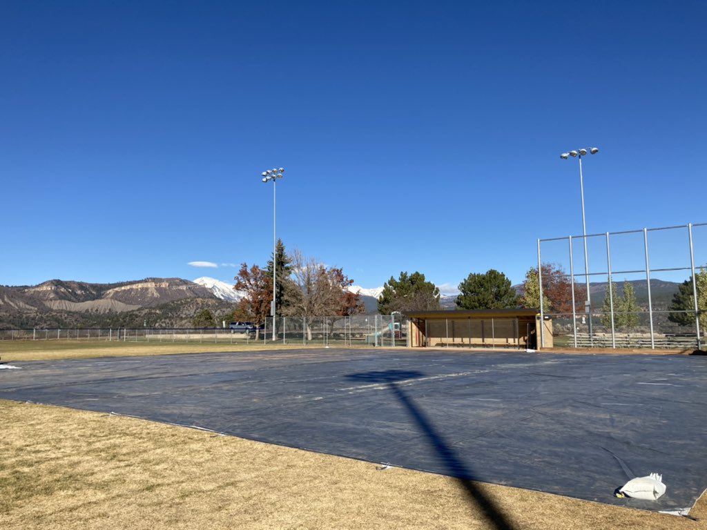 RiverHawkFletch's tweet photo. @FLCsoftball out here making me look weak moving this thing around. Tarp is down and tucked in for the winter. @FLCSkyhawks #YesMaam #LetsSoar https://t.co/lPbvXMHwPg